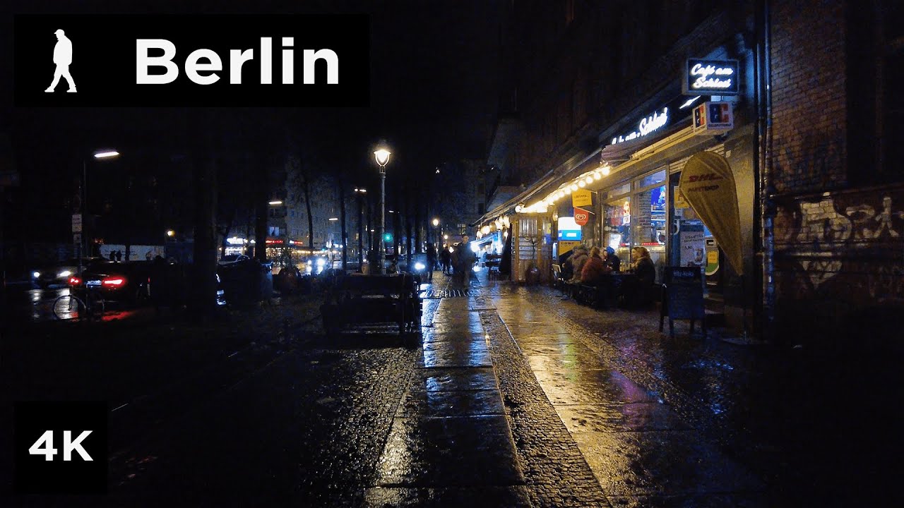 Berlin Night walk from Görlitzer Bahnhof to Schlesische Straße | Outside Walker | 4k