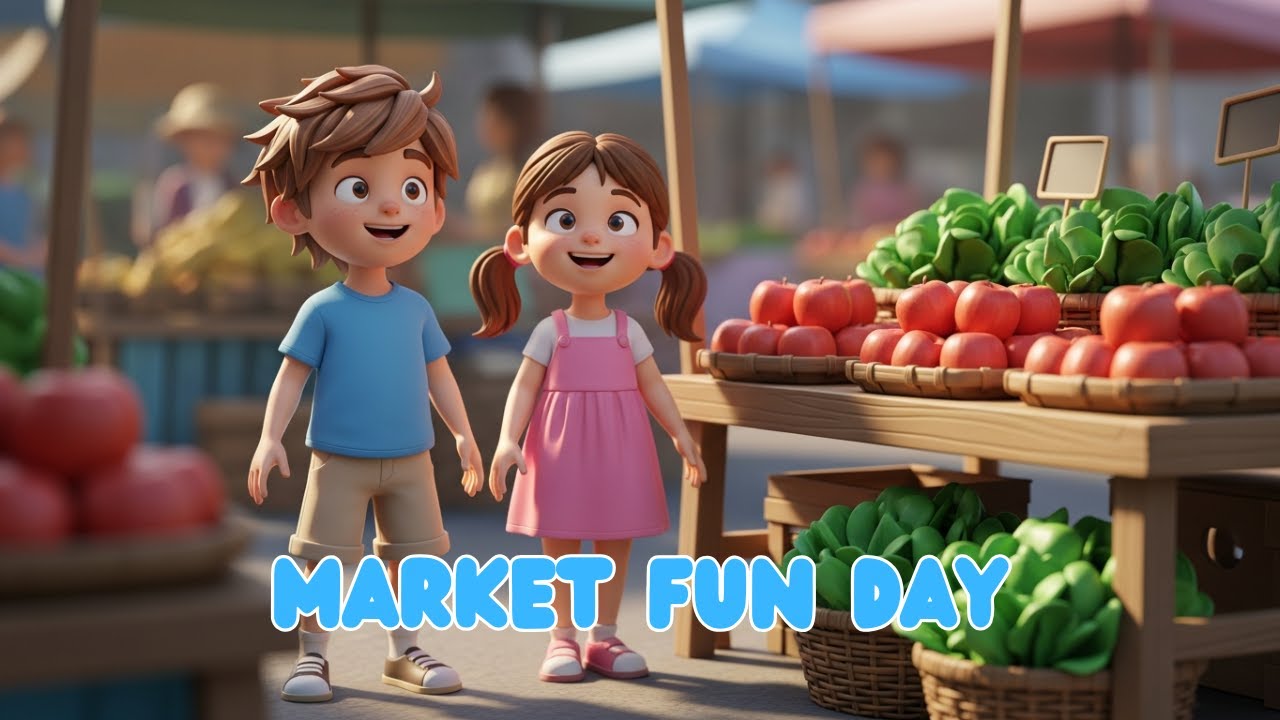 Market Fun Day 🛒 Kids Song About Good Manners at the Market | 3D Animation