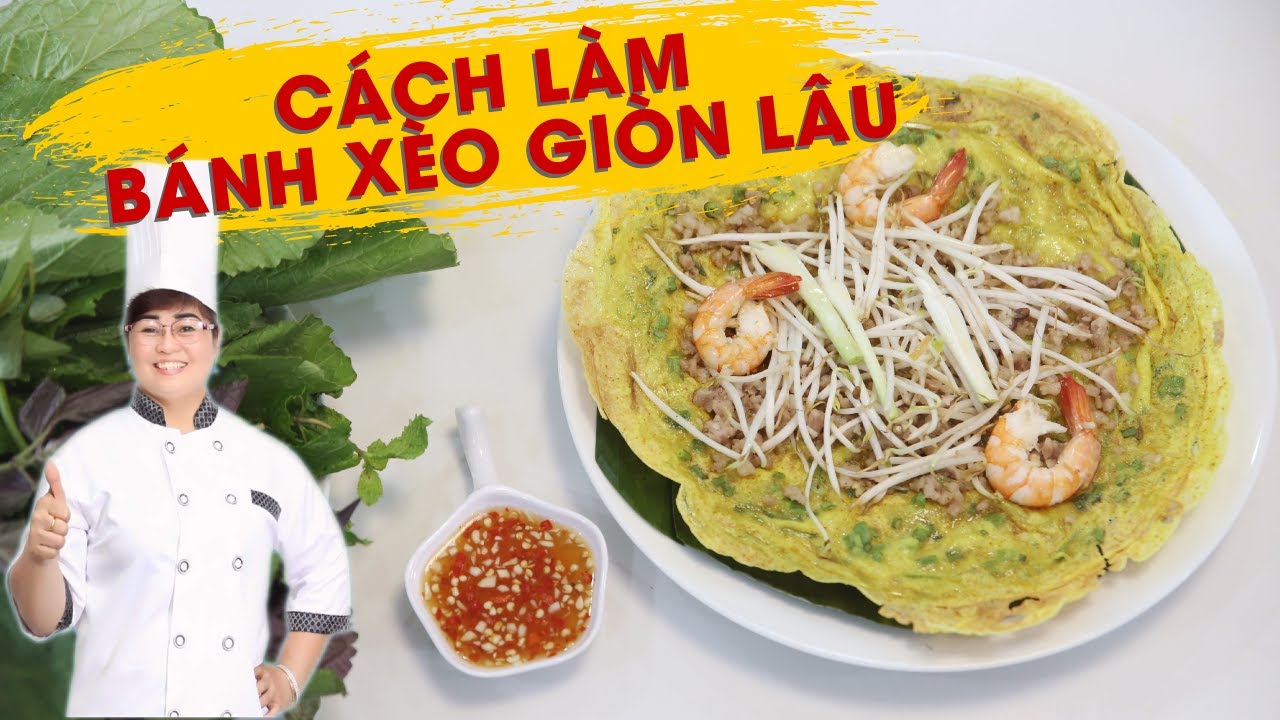Hướng dẫn làm bánh xèo vàng ngon, giòn lâu | Nấu Ăn Ngon