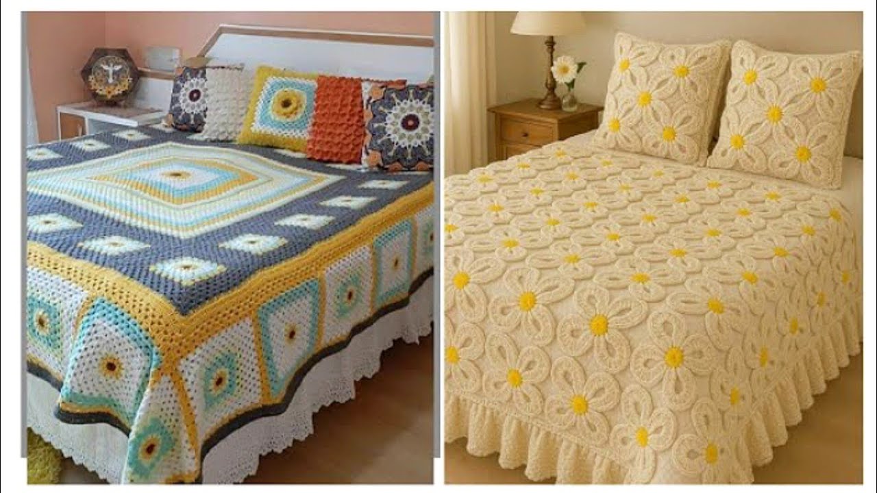120 Crochet Bed Sheet Designs,Trendy Crochet Bed Sheet Ideas Free crochet pattern 