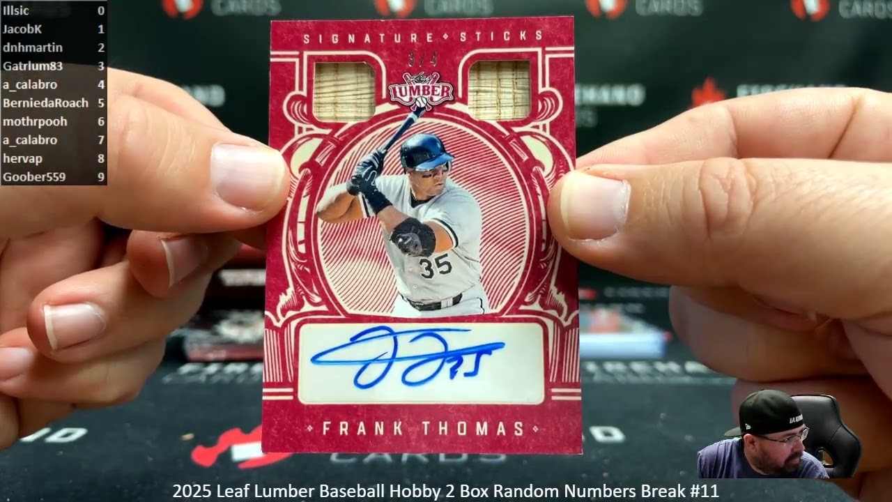 1/30/2026 2025 Leaf Lumber Baseball Hobby 2 Box Random Numbers Break #11