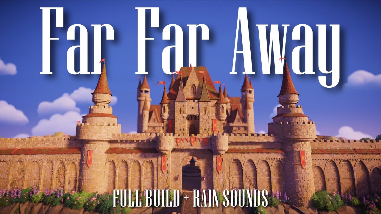 Far Far Away castle | Tiny Glade longplay w/ soft rain sounds