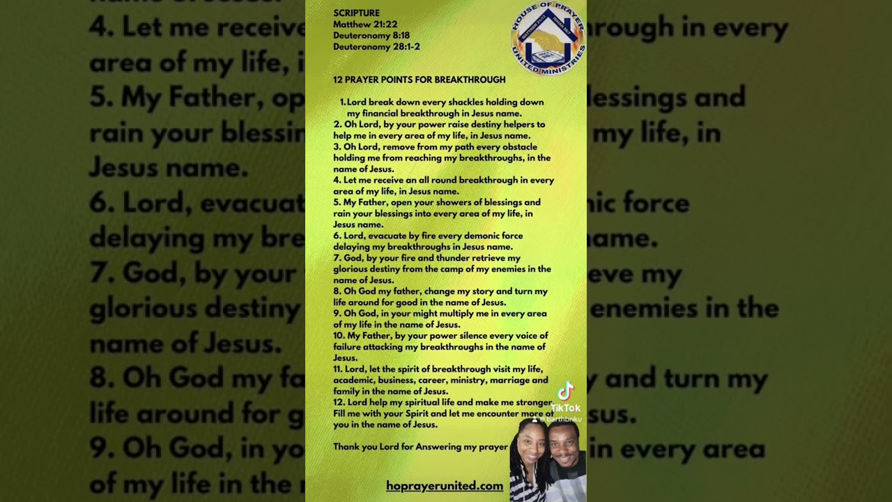12 powerful prayer points for breakthrough 