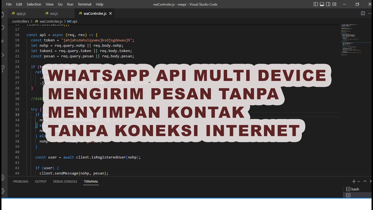 Membuat WhatsApp Api Node.js,  Support Multi Device Secara Mudah