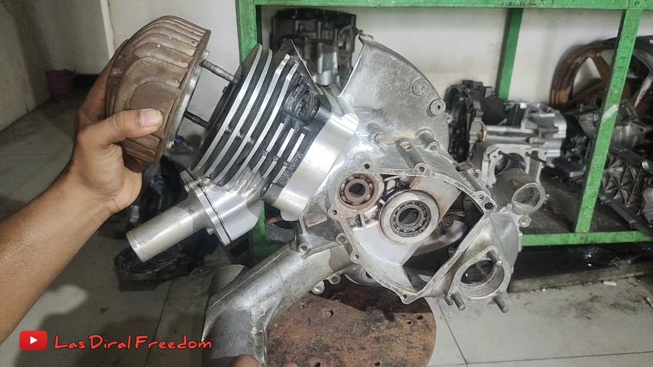 merubah cylinder head dan membran vespa | welding aluminium