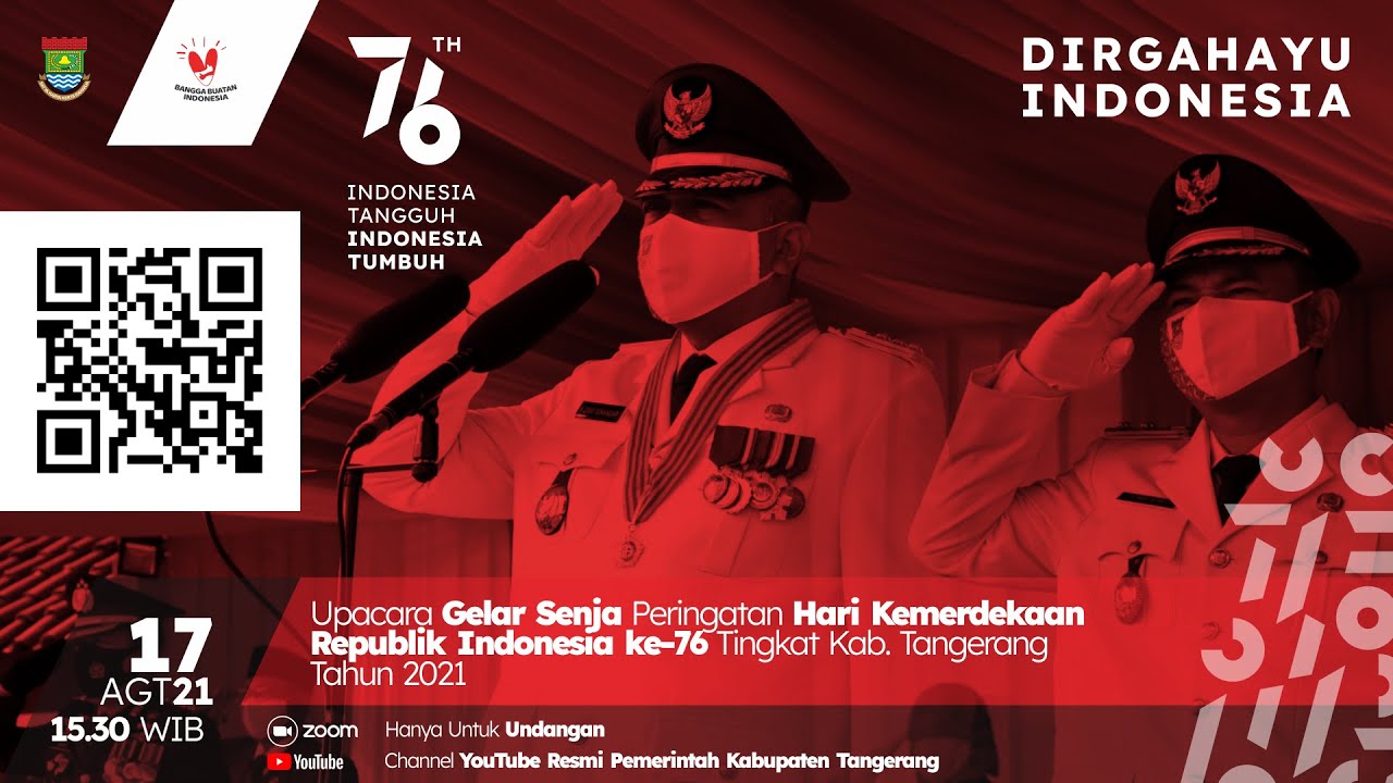 Upacara Gelar Senja Peringataan HUT Kemerdekaan RI ke-76 Tingkat Kab. Tangerang Tahun 2021