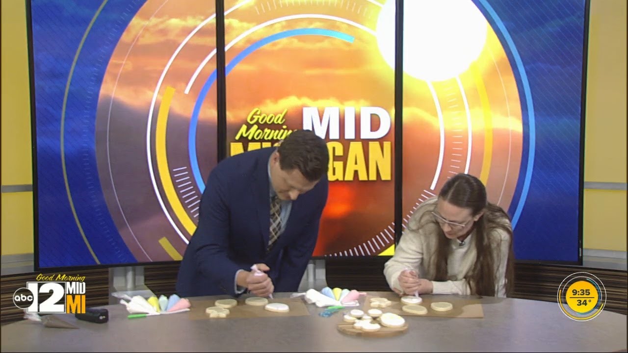 Decorating Easter cookies with Coley's Sweet Treats