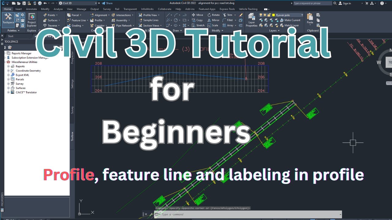 How to Create Profiles from Feature Lines & Add Labels in Civil 3D (Beginner's Guide)