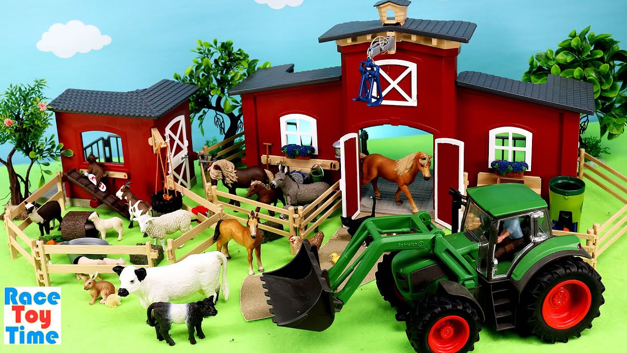 Schleich Farm Goat Stable Playset and Barn Animal Figurines