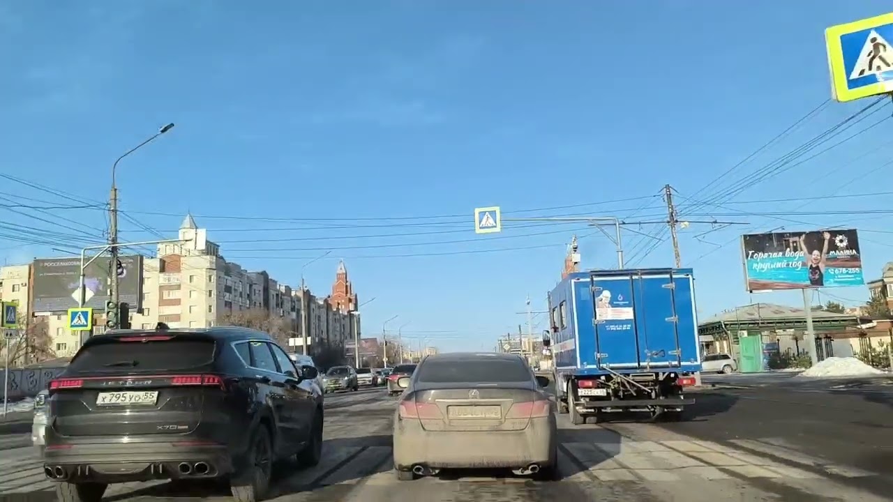 Driving in cold weather. Omsk 23/11/2025, Siberia. Frosty day