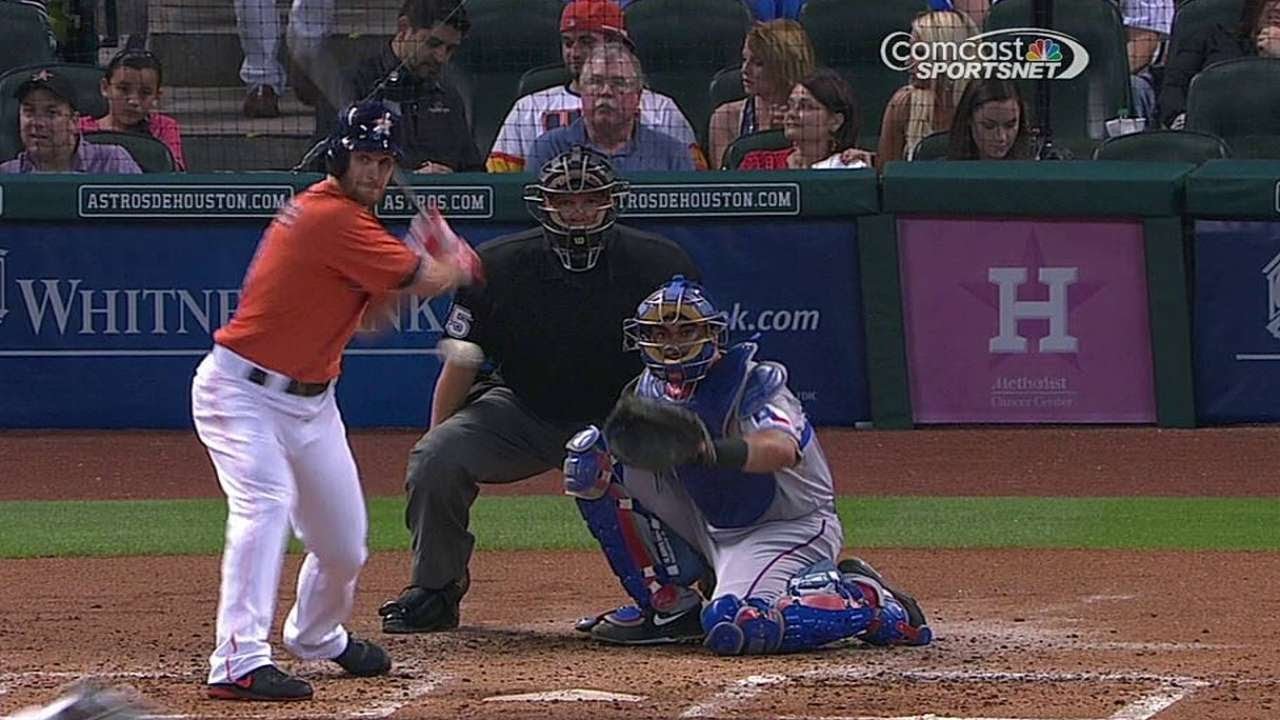 TEX@HOU: Crowe drives a solo shot to open the scoring