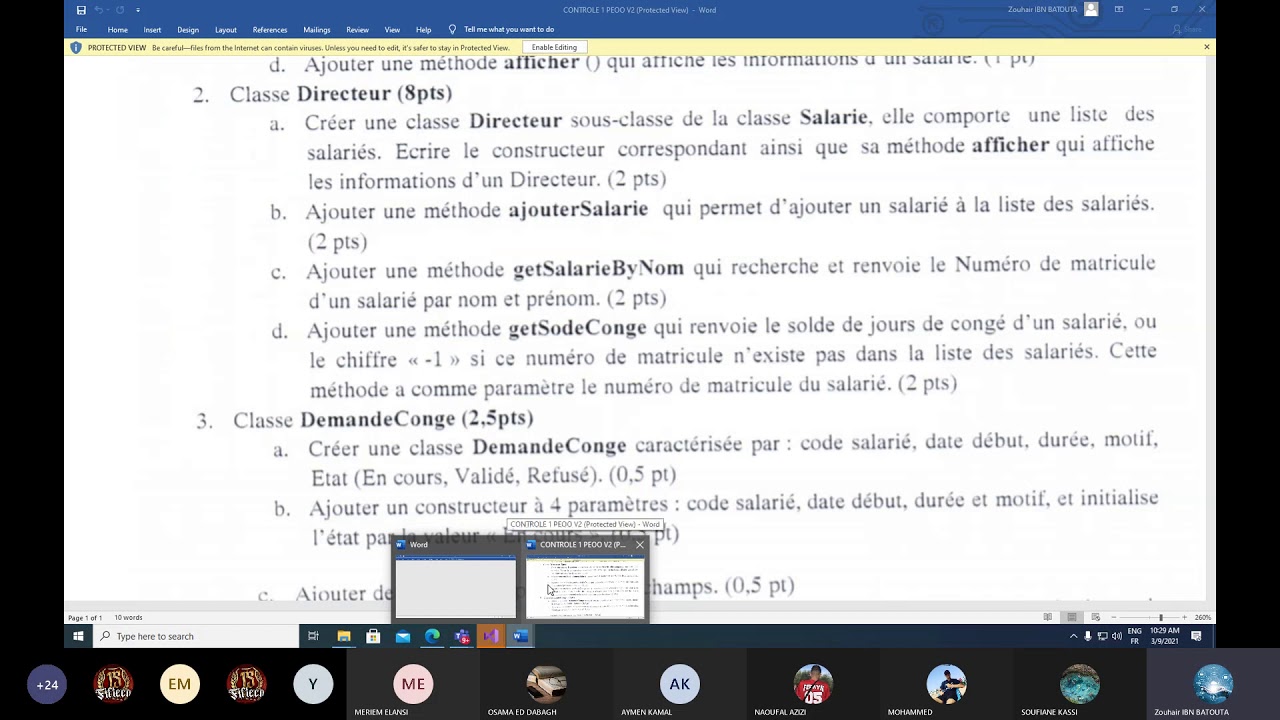Correction controle 1 TDI  PEOO C# PASSAGE 2011 V5 Gestion demande de congés
