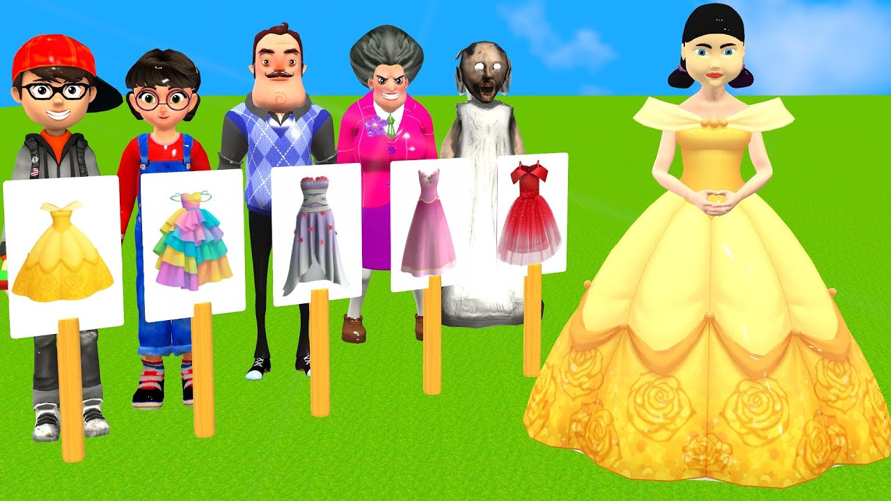 Scary Teacher 3D vs Squid Game: INSANE Most Beautiful Princess Dress! 👗💥 5x Dressing Room Challenge!