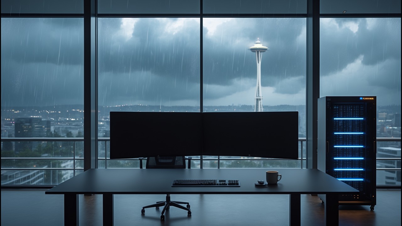 Emerald City Midnight 💚 Steady Beats for Full-Stack Development | Seattle Flow 30min