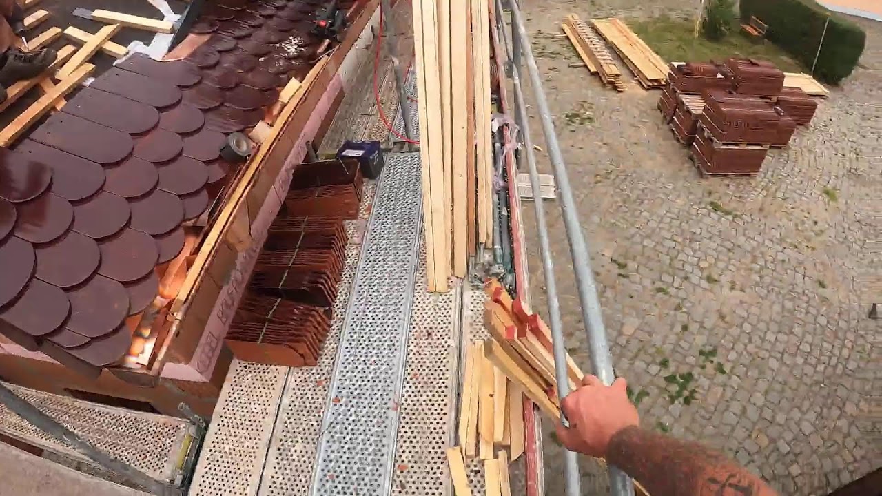 Biberschwanz Hechtgaube Teil 2 - Lattung - Biberdach Langenreichenbach