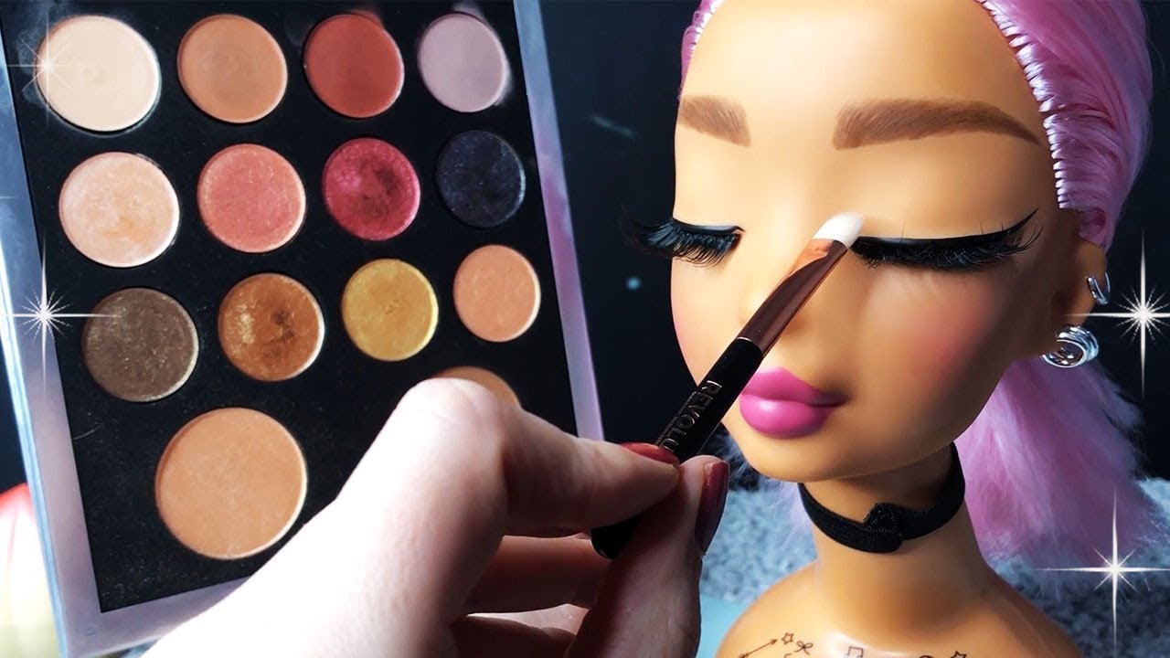 ASMR Makeup on Doll Head (Whispered) #4