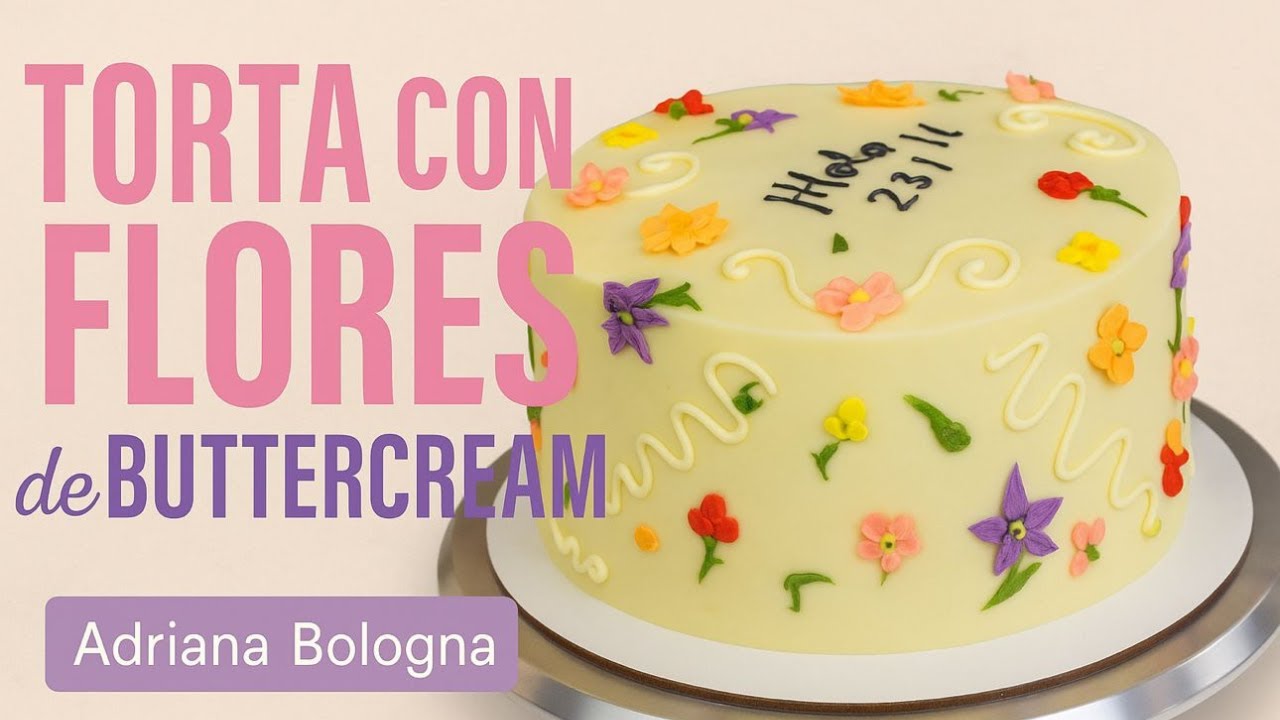 TORTA CON FLORES DE BUTTERCREAM 🌸 | Técnica fácil y delicada de hacer