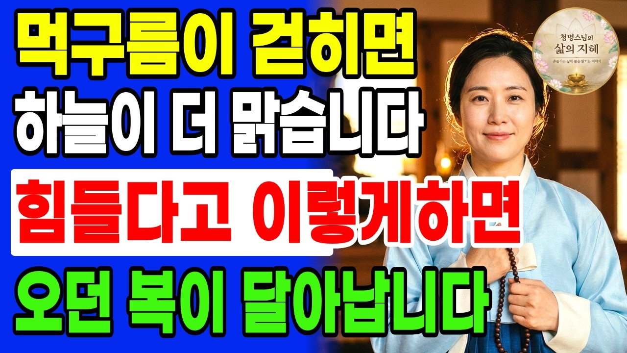 먹구름이 걷히면 하늘이 더 맑습니다 지금 힘드신 보살님 이 영상을 끝까지 보십시오 | 부처님말씀 | 석가모니 | 불교명언 | 불교오디오북