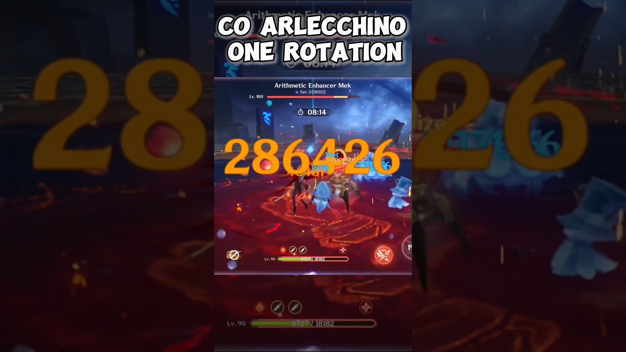 C0 Arlecchino Floor12 DMG showcase One Rotation | Genshin Impact #genshinimpact #arlecchino