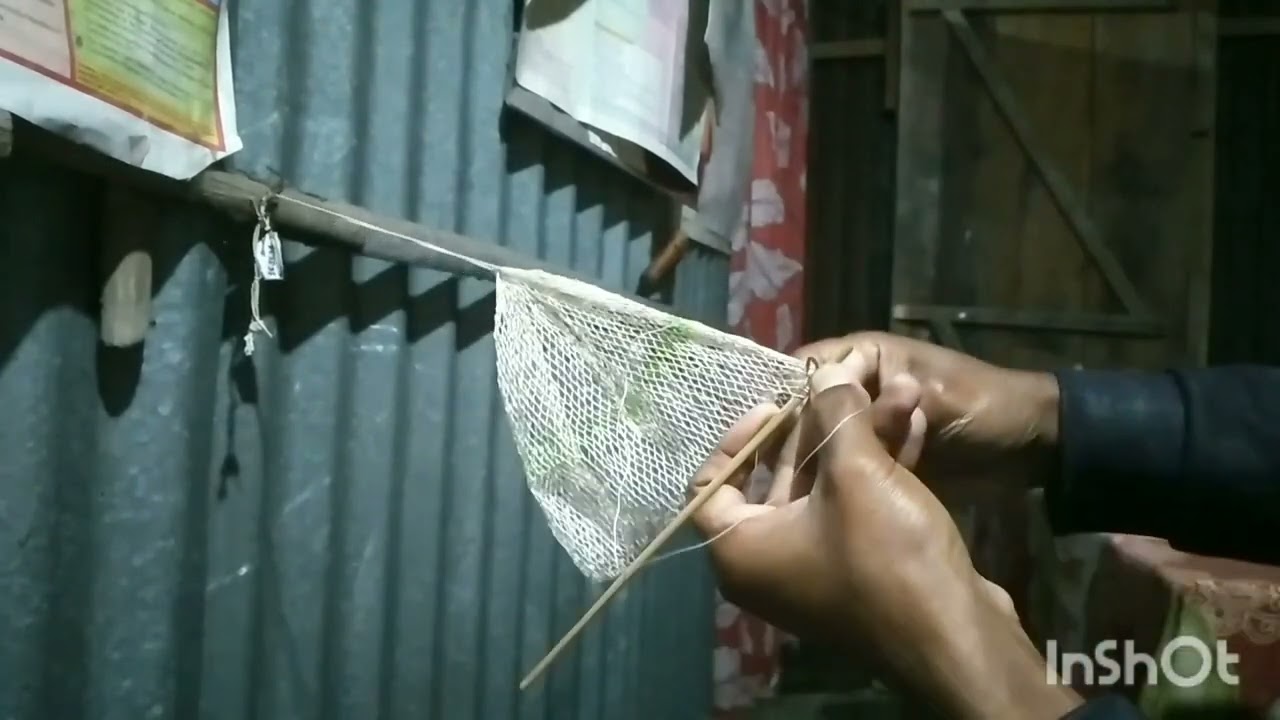 how to made fishing net in simple way// hand made fishing net making 