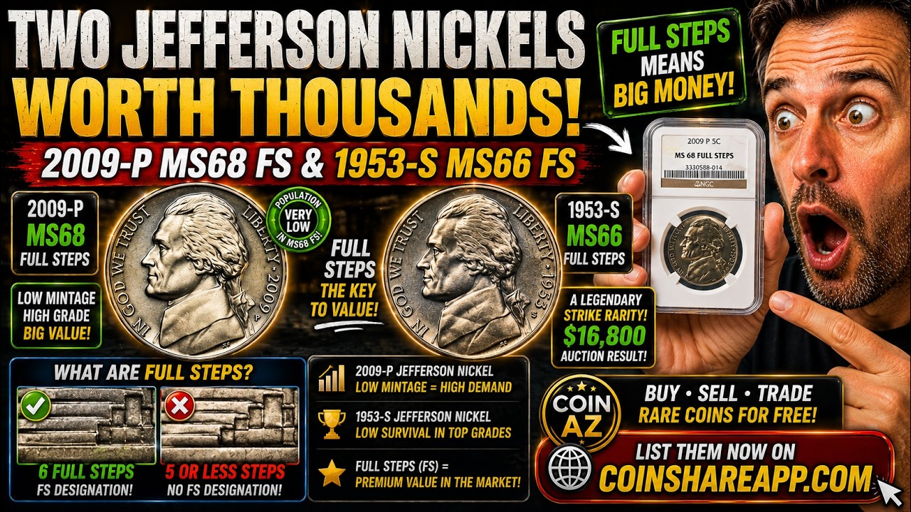 $16,800 Jefferson Nickel! Rare 1953-S 'Full Steps' & 2009 Gem Varieties | COİN AZ