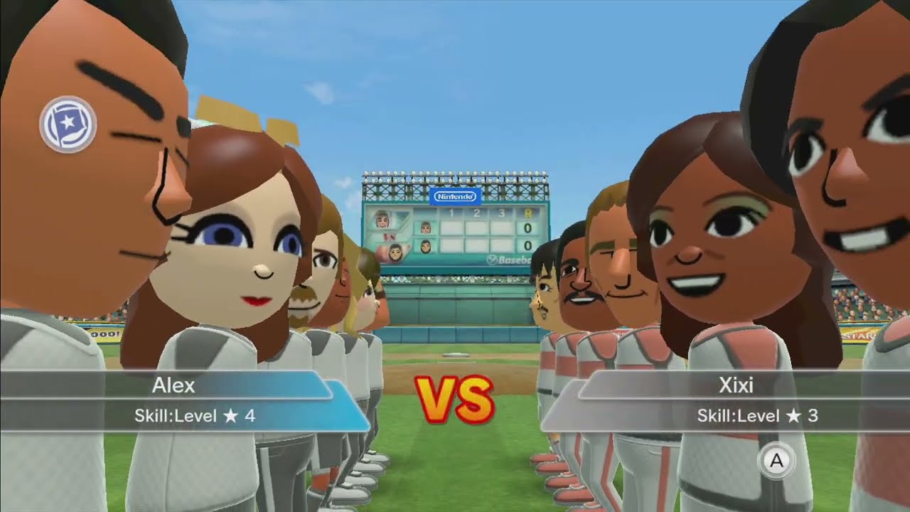 Who Wins? Alex Vs. Xixi | Wii Sports Club Baseball! Pro League Games ( Hardest Mode )