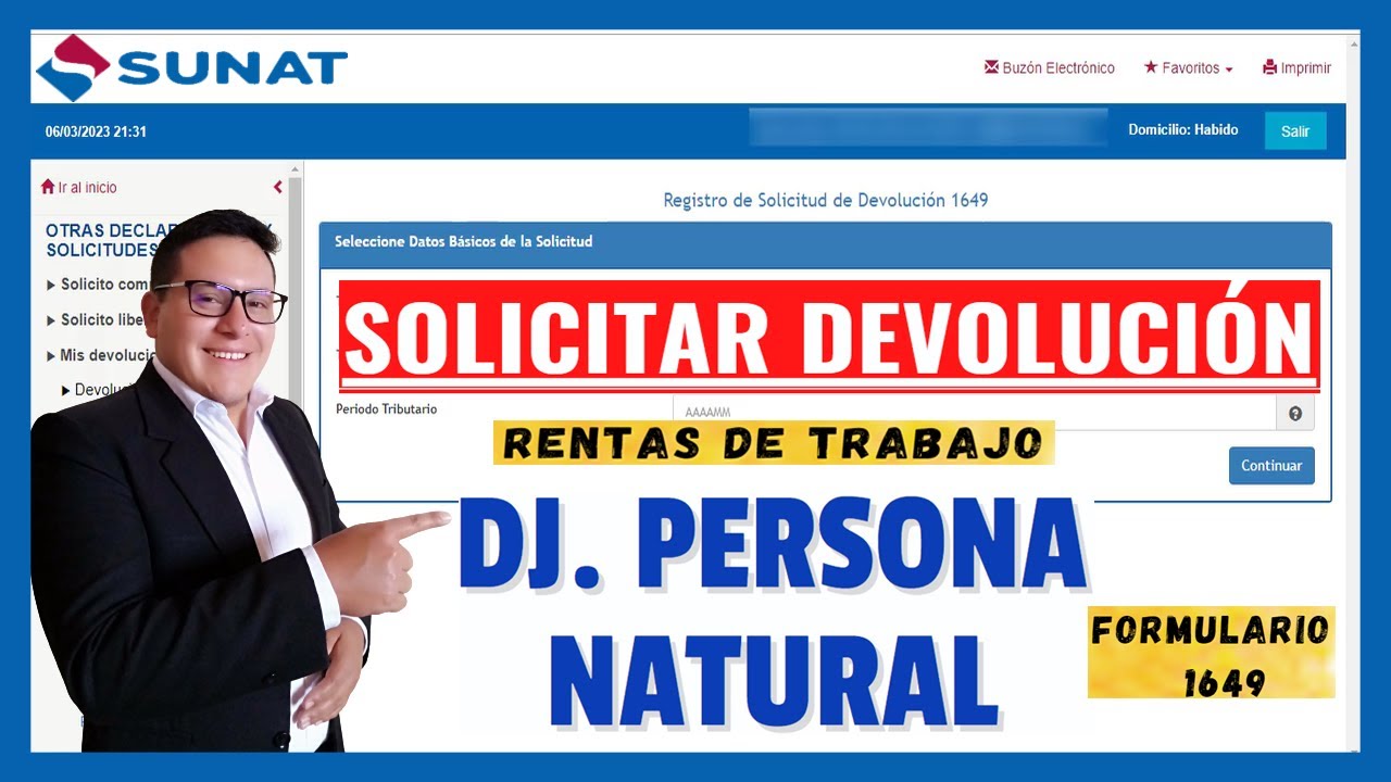 🔴Presentar la Solicitud de DEVOLUCIÓN de RENTA en la Declaración Jurada Anual Persona Natural 2023