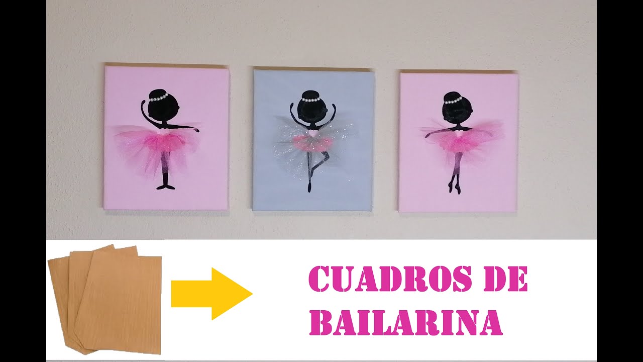 Cuadros de bailarinas hechos de cartón.