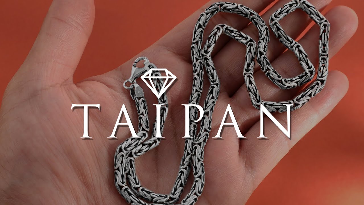 Taipan K&ouml;nigskette oxidiert 4mm breit 925 Sterling Silber