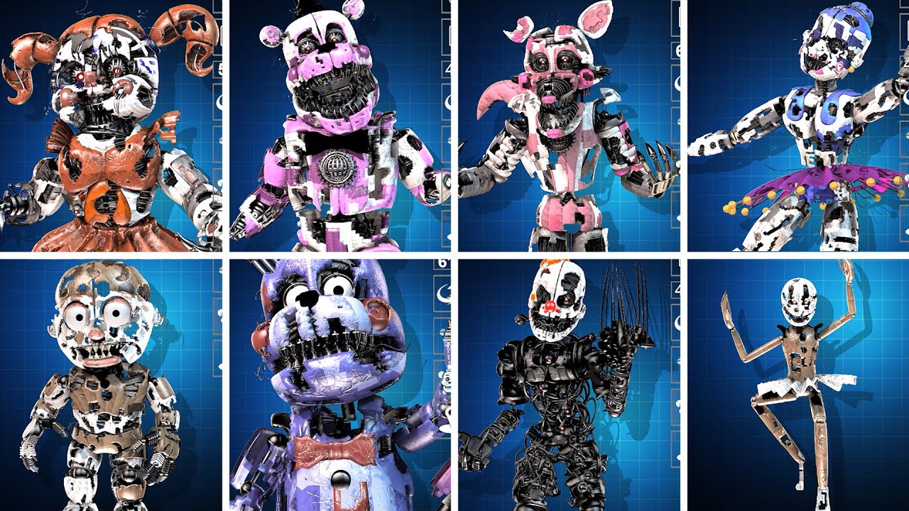 FNAF Nightmare Sister Location Animatronics Workshop Animations