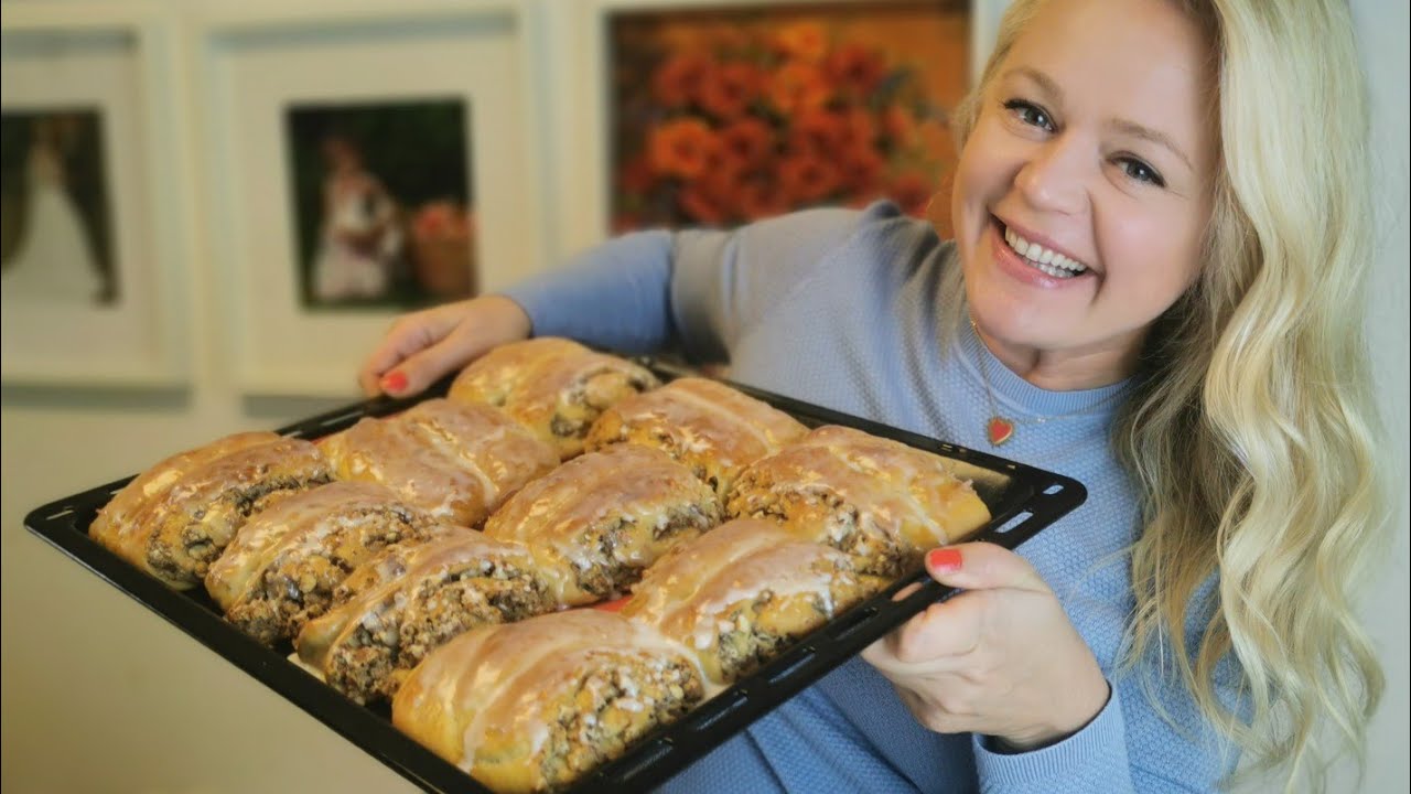 Fluffige Nuss-Schnecken mit viel Füllung! Nussteilchen schnelles und einfaches Rezept!