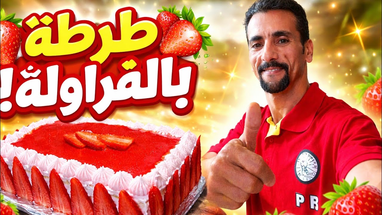 طورتة بالفراولة🍓🍓وبحجم عائلي سهلة وسريعة واقتصادية تقام عليك رخيصة