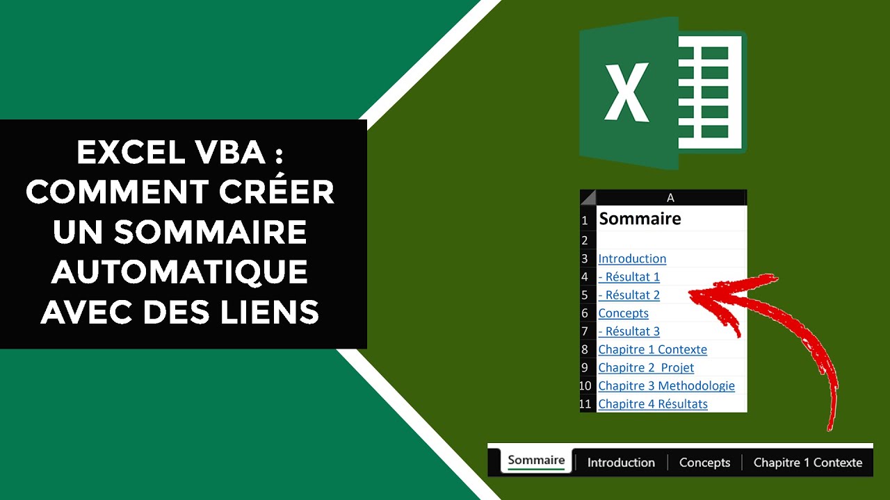 Excel VBA : Comment créer un sommaire automatique avec des liens hypertextes