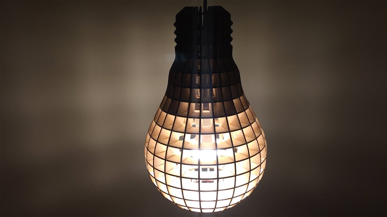 Laser Cut Bulb Lampshade from Baltic Birch