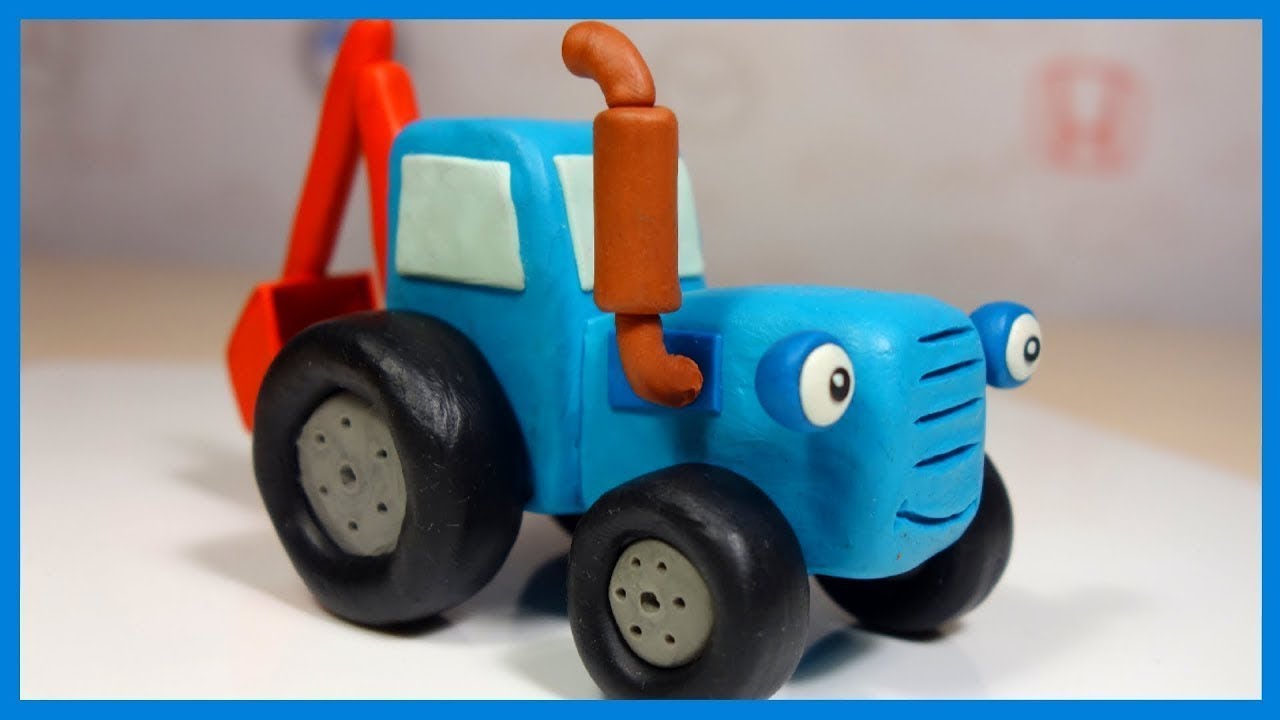 Как слепить Синий Трактор из пластилина. Синий Трактор. Tractor in Plasticine.