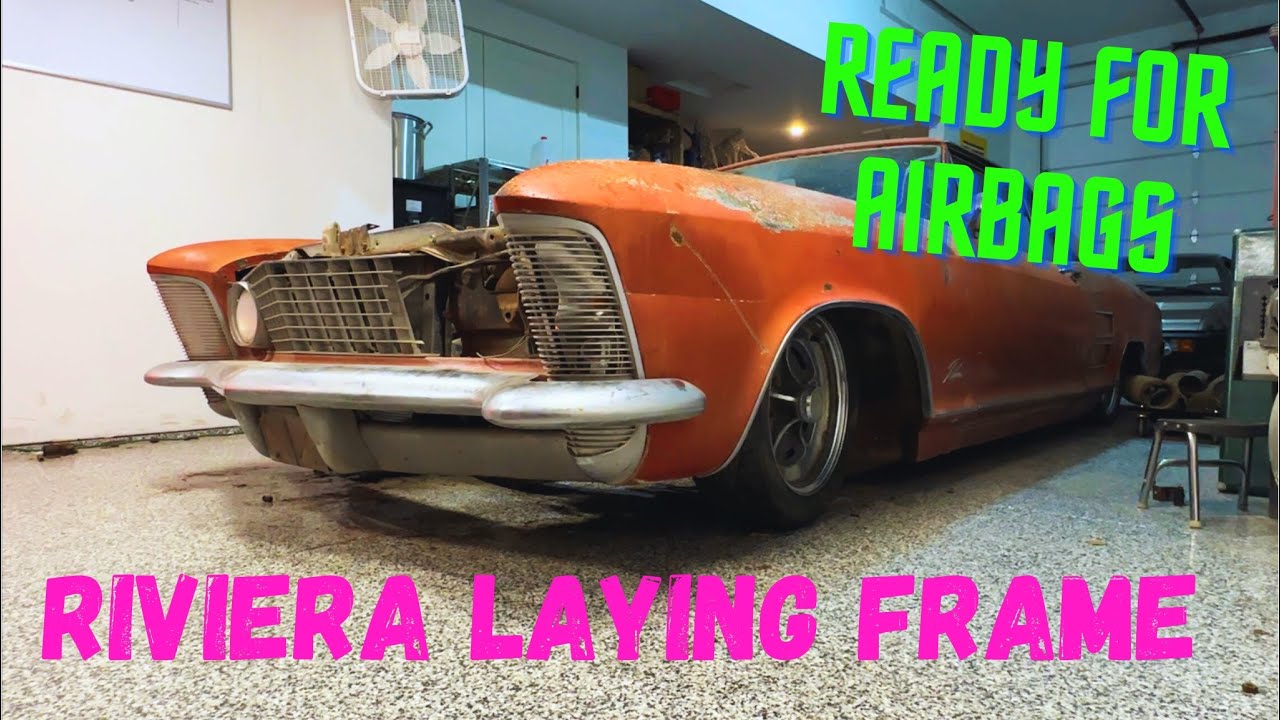 Buick Riviera laying frame!! Getting it ready for airbags. Let’s get it done.