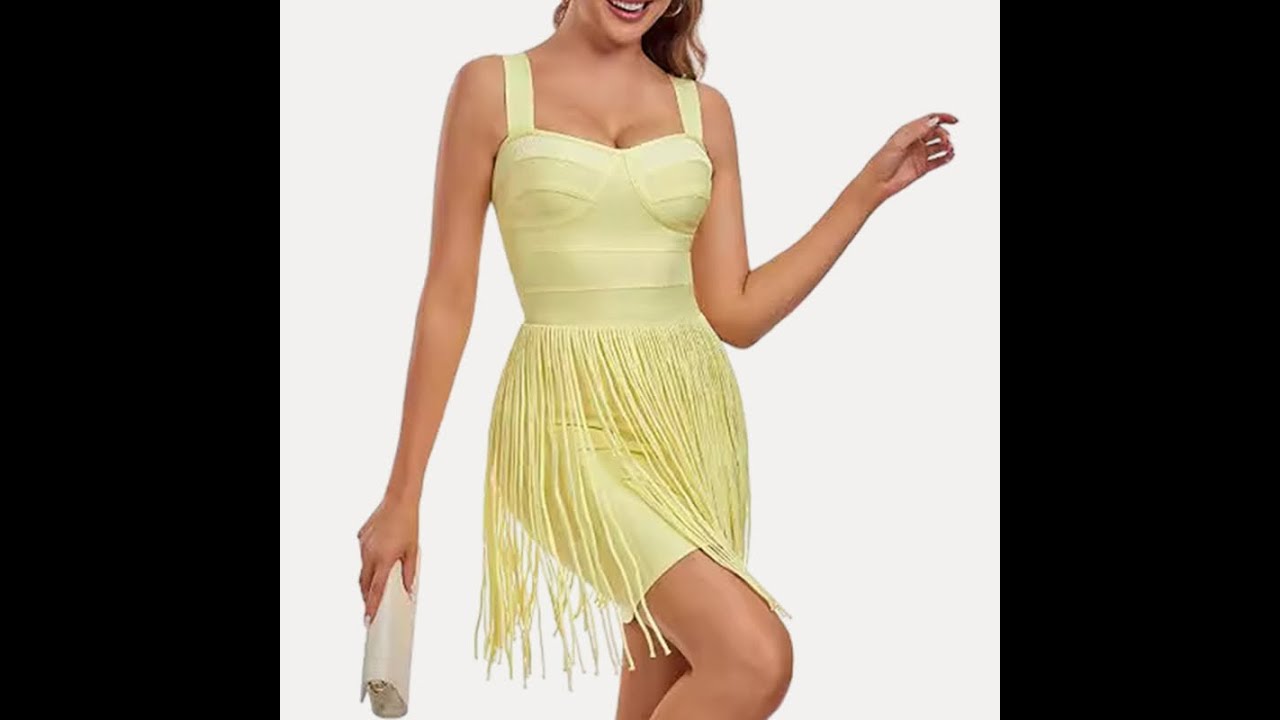 Tight Shoulder Strap Tassel Mini Dress