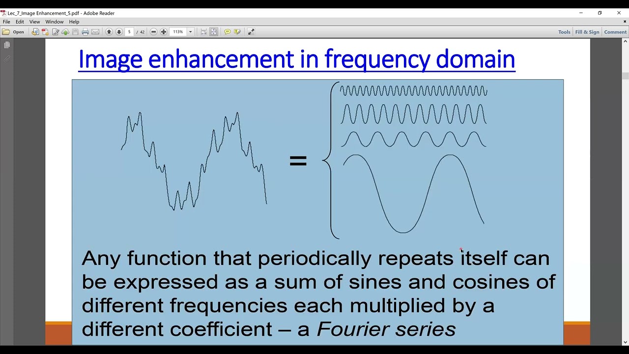 Lec7: Image Enhancement in Frequency Domain 1 معالجة الصور بالعربي