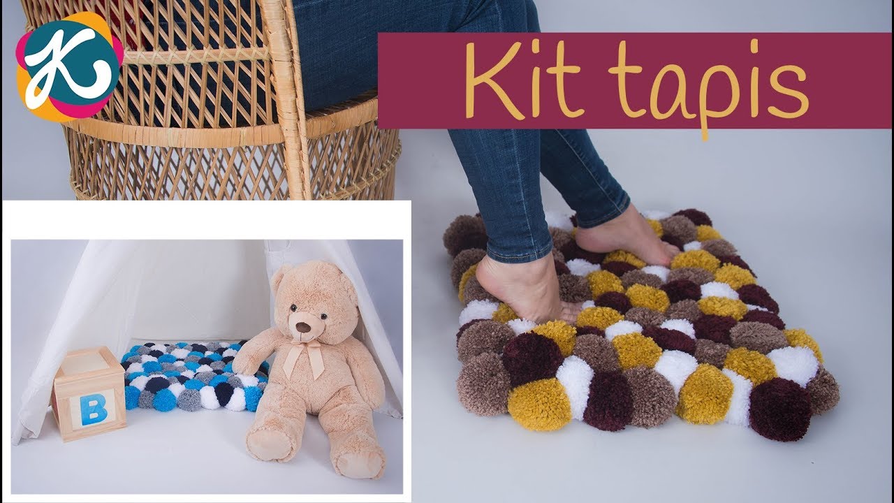 Kit tapis pompon; DIY, idée cadeau