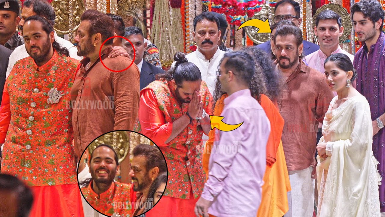 Salman Khan with Anant Ambani Cute Bonding Moment | Rekha HUG Salman | Antilia Ganpati Darshan