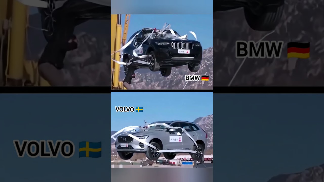 🔥 BMW vs Volvo &ndash; Extreme 10m Drop Crash Test | Who Survives This Impossible Challenge?