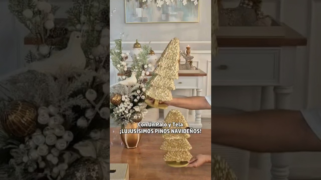 Convierte Un Palo Y Un Trozo de Tela en Lujus&iacute;simos Pinos Navide&ntilde;os #trending