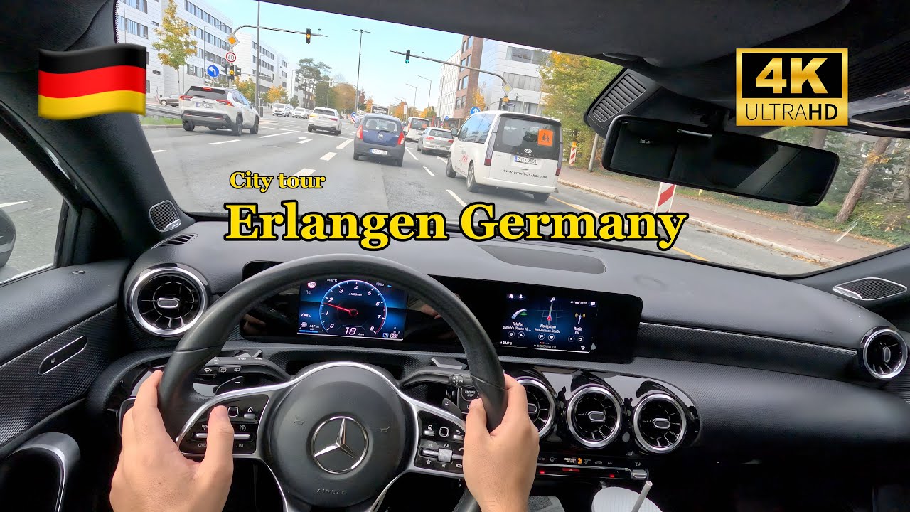 Driving in Erlangen Süd 🇩🇪 | Exploring City Routes towards Autobahn | 4K UHD