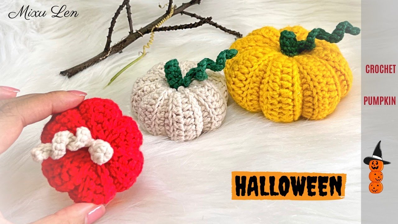 #41. Hướng dẫn móc trái bí ngô 🎃| How to crochet pumpkin|Decor Halloween 2023