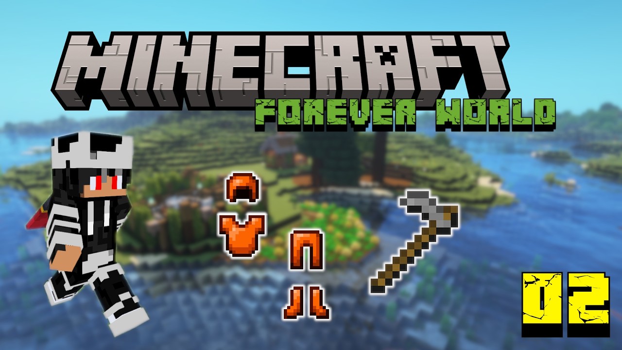 EP2 | Let's Play Minecraft Forever World | Copper Armor!! | No Commentary