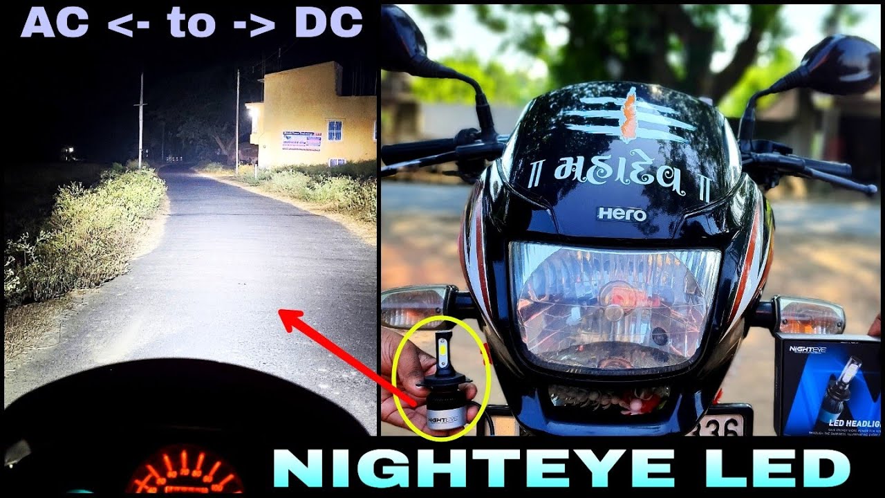 NIGHT EYE Very Powerful LED Headlight | Super Splendor nighteye LED install | Best LED for all bikes