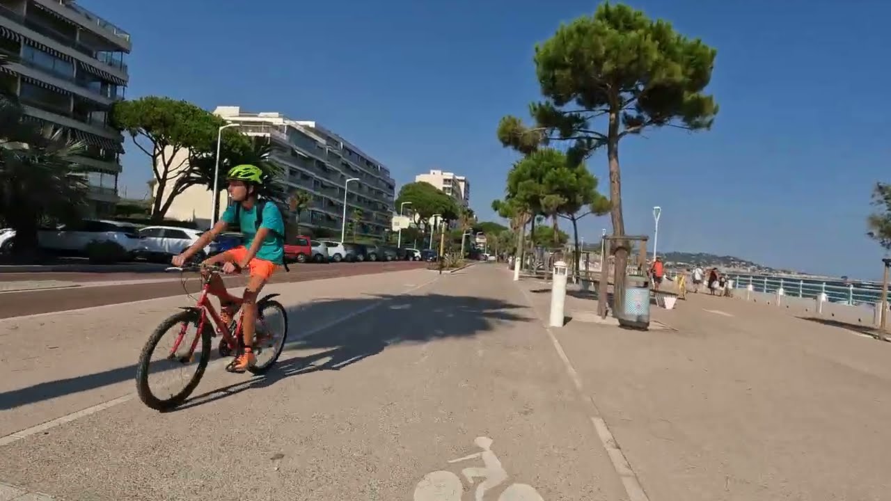 Beach la Bocca (Cannes, France) on e-scooter