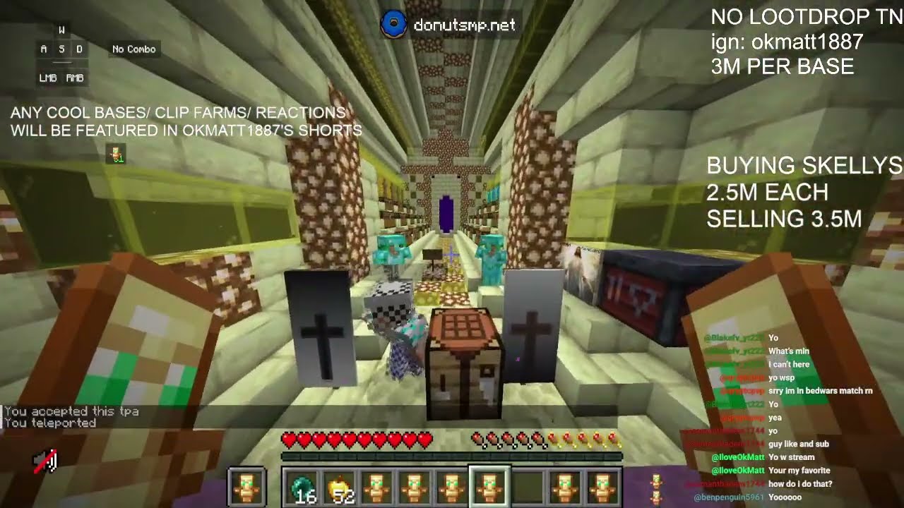 🔴 DONUT SMP BUYING SKELLYS | IGN : okmatt1887 | RATING BASES | 🔥 SHORT STREAM?