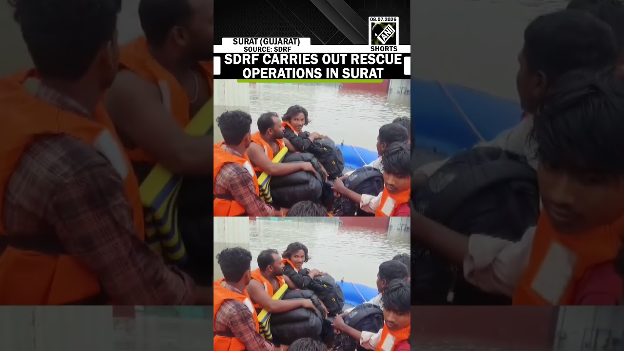 SDRF carries out rescue operations in Surat&rsquo;s Krishnanagar and Gadha Nagar amid heavy rainfall