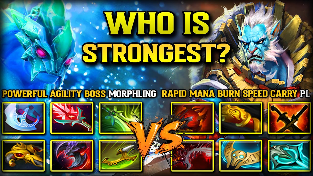 WHO IS STRONGEST? | Powerful Agility Boss Morphling Facing Against Rapid Mana Burn Phantom Lancer